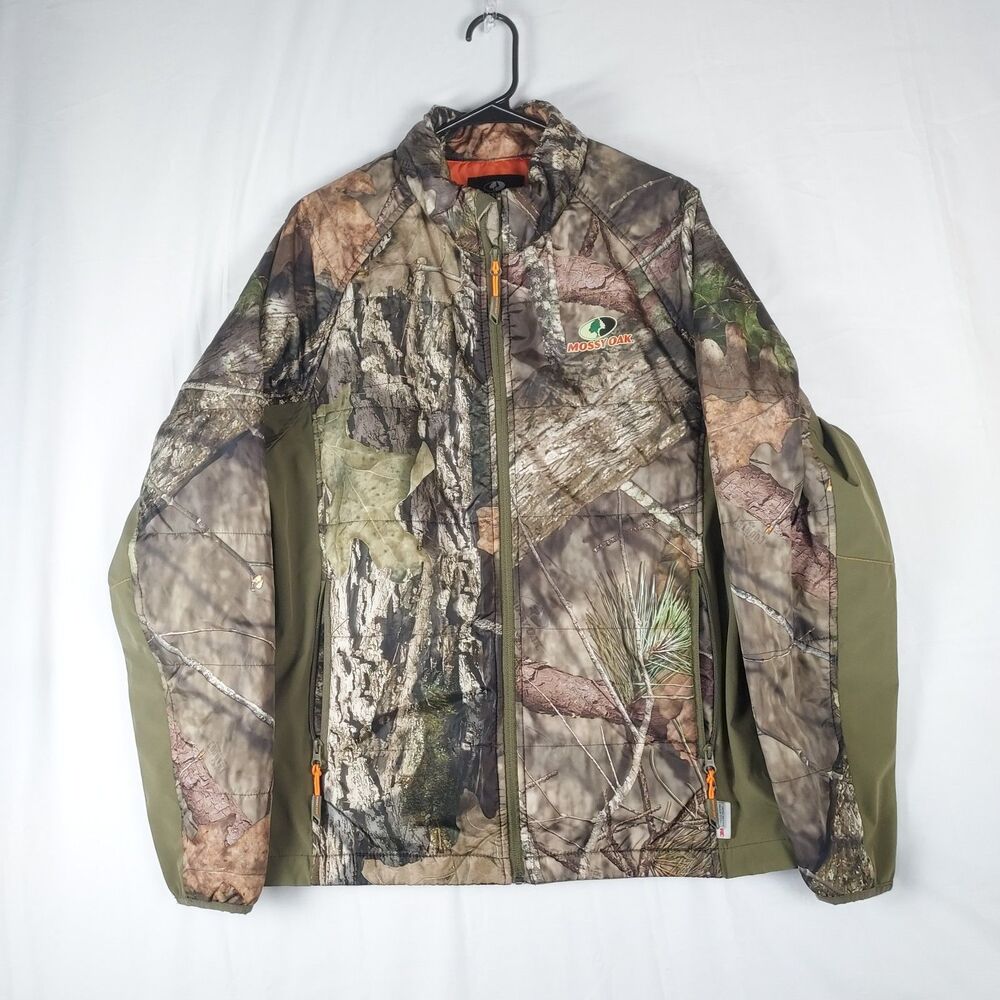 Mossy Oak Large Men’s Hunting Camo Jacket Blaze Lining Poly Stretch Panels